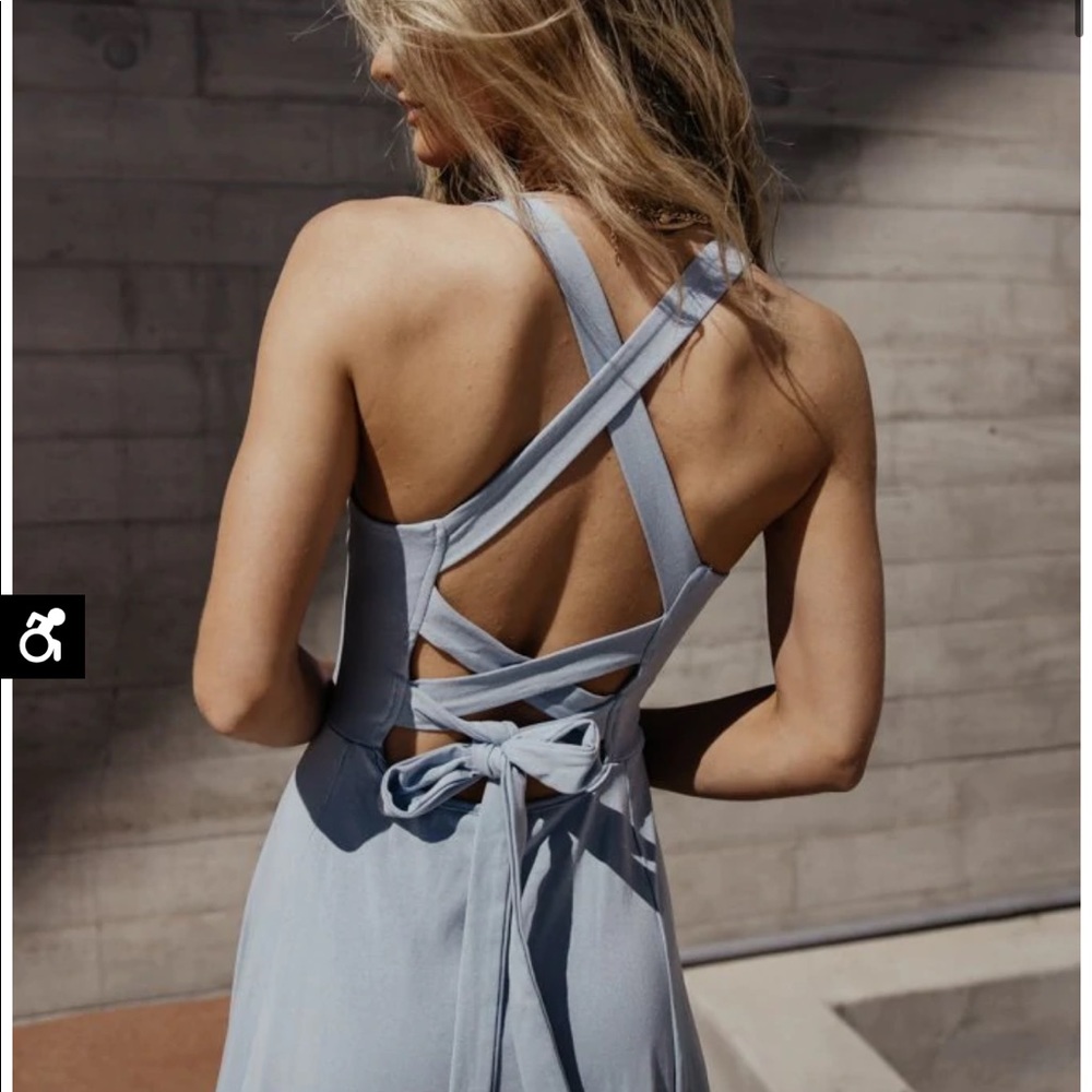 Blue maxi dress open back